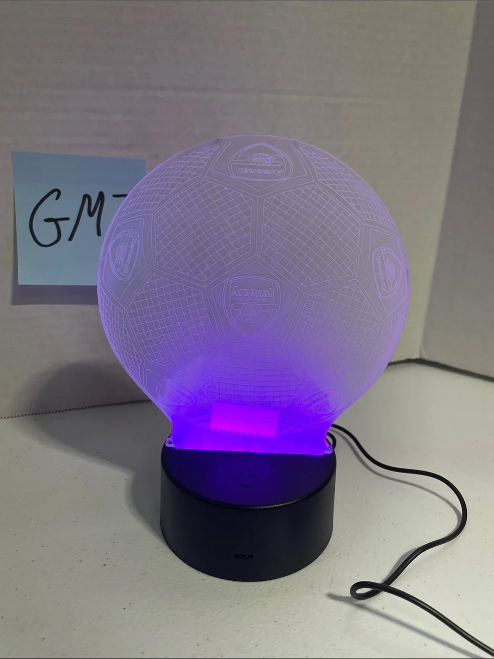 Green LED Acrylic Night Light with Black Base